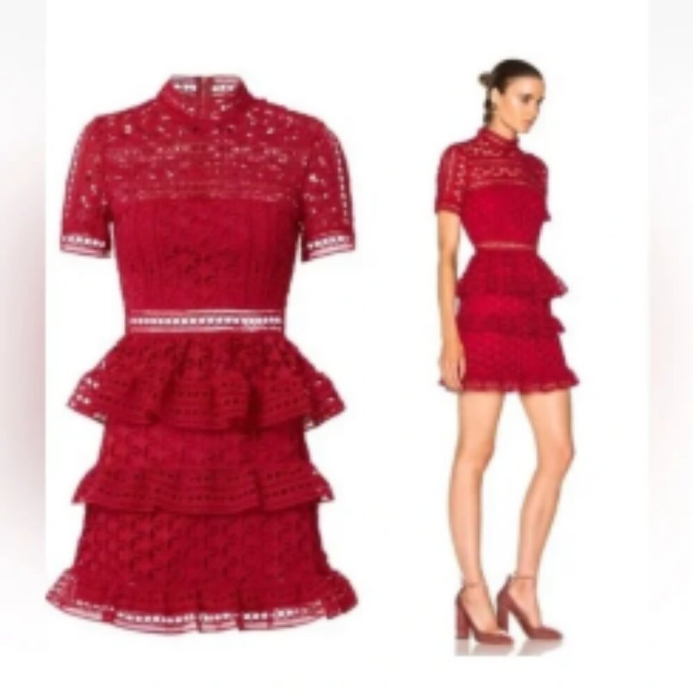 Self Portrait rED SHORT SLEEVE STARS MINI